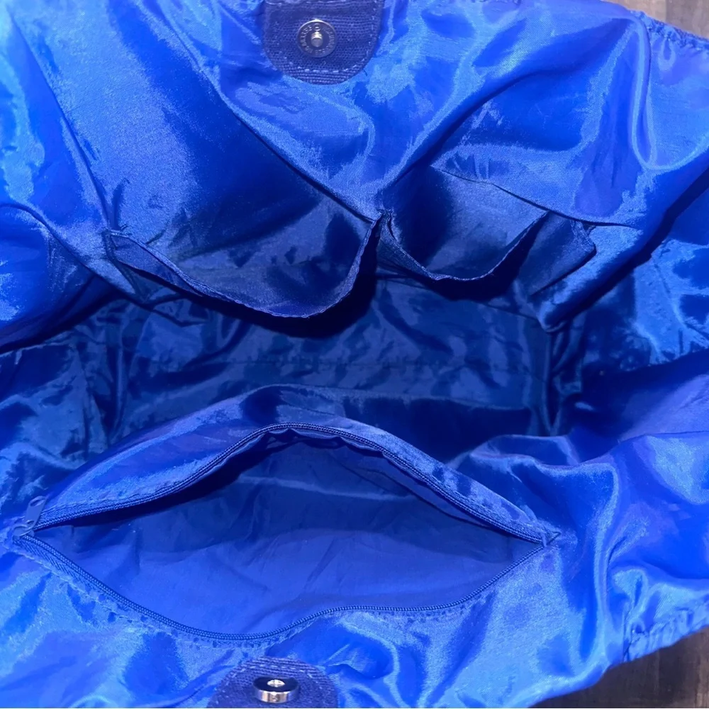 💞 Large Blue ZO 4-Pocket Snap-Close Canvas Reusable Tote Bag